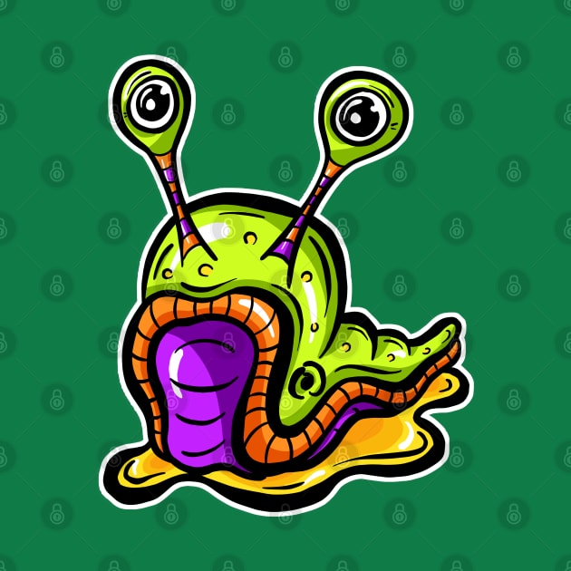 Slimey Cartoon Slug Mr Green by Squeeb Creative