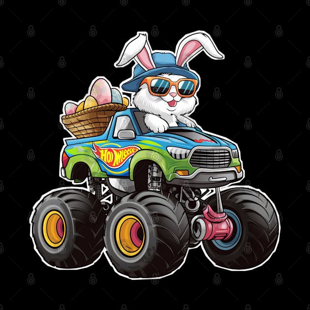 Happy Easter Monster Truck - funny bunny trucker by Qrstore