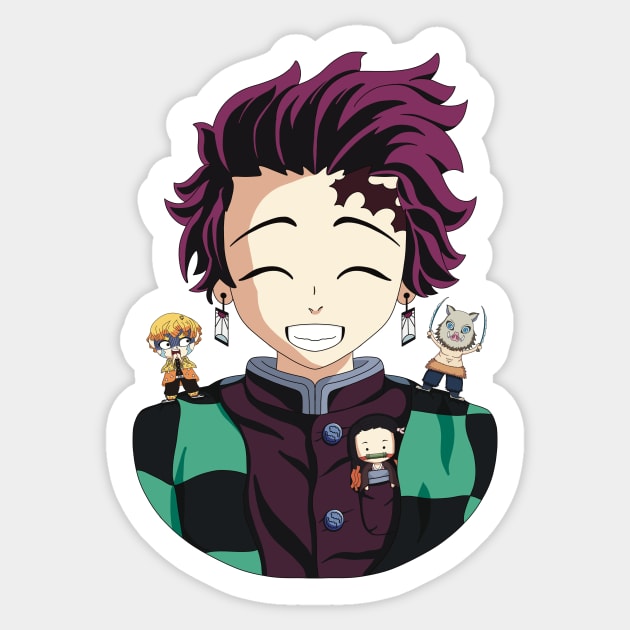 Chibi Demon Tanjiro Vinyl Sticker