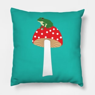 Frog on a mushroom Pillow