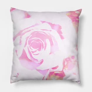 Blushing Pink Rose Abstract Pillow