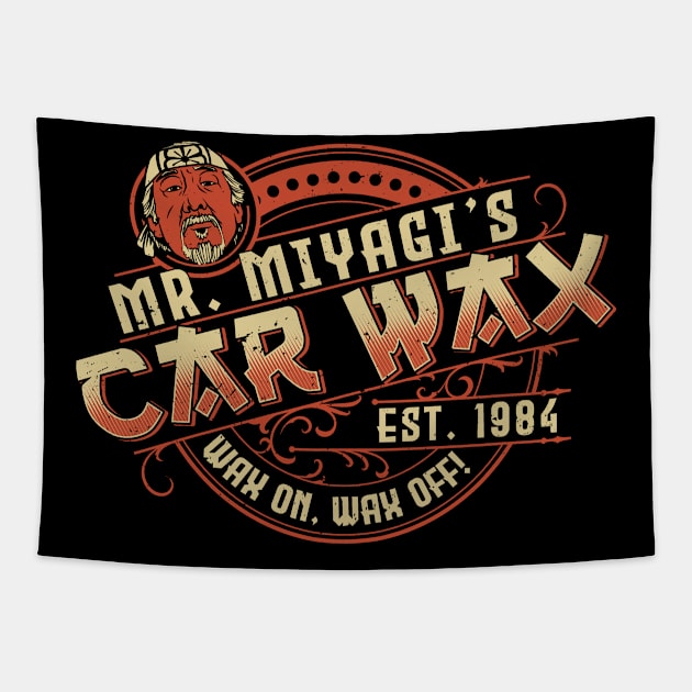 Miyagis Car Wax Tapestry by CoDDesigns