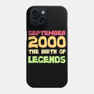 Retro September 2000 Of Legends 20 yrs old Birthday Gift T-Shirt Phone Case