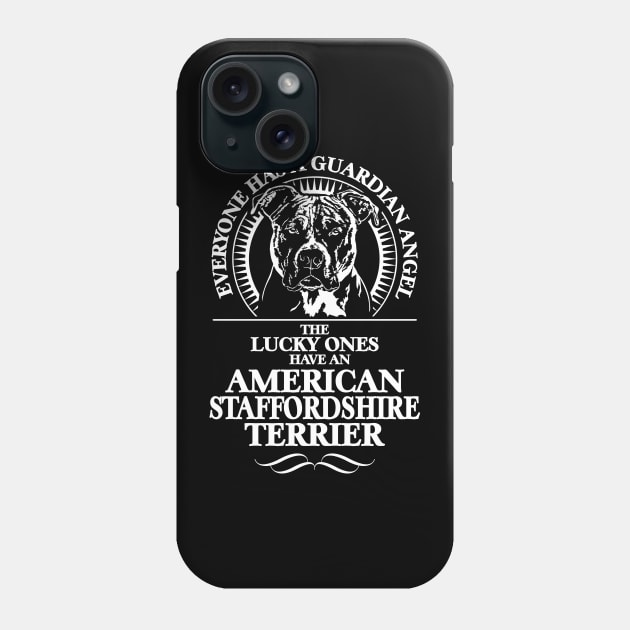 Proud American Staffordshire Terrier Guardian Angel dog mom Phone Case by wilsigns