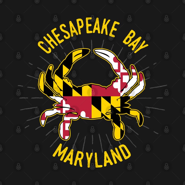 Chesapeake Bay Maryland Crab with MD State Flag Colors by sentinelsupplyco