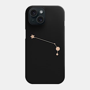 Aries Zodiac Constellation in Rose Gold - Black Phone Case