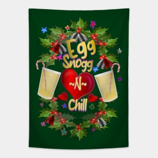 Egg-Snogg -N- Chill Holiday Wreath Tapestry