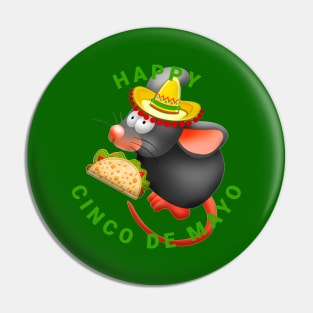 happy cinco de mayo rat mexican Pin