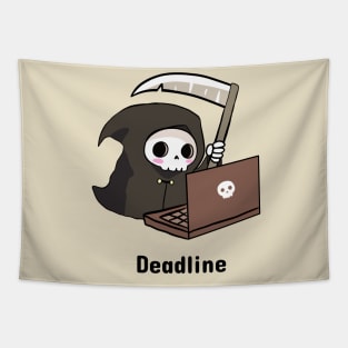 Cute grim reaper on a deadline Tapestry