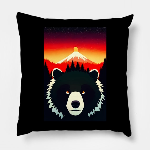 bear, animal, cute, pet, anime, designer, kawaii, nature, studio ghibli, art, abstract, we bare bears, care bears, the bear, teddy bear Pillow by My Pet Ate My Paintbrush