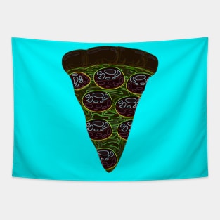 Psychedelic Pepperoni Pizza Design Tapestry