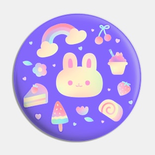 Cute Gradient Bunny Pin