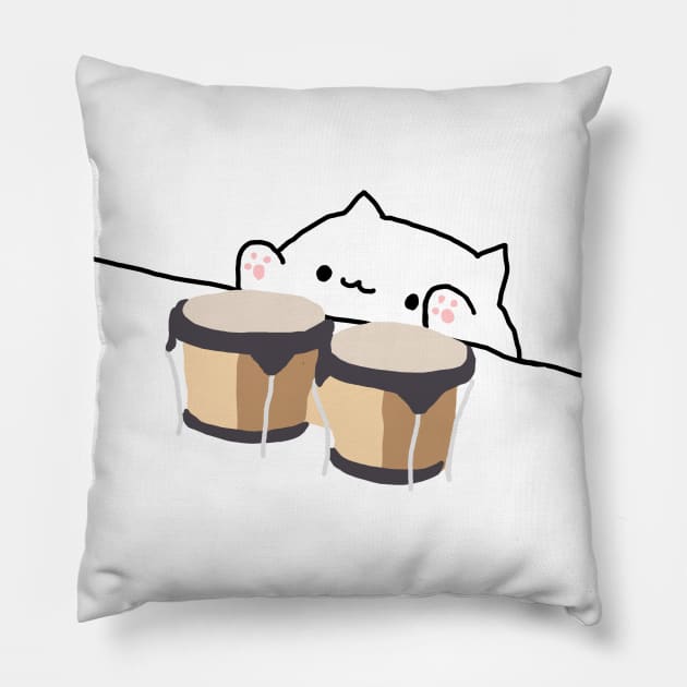 Bongo Cat Bongos Sad Japanese Anime Aesthetic Bongo Cat Pillow Teepublic 