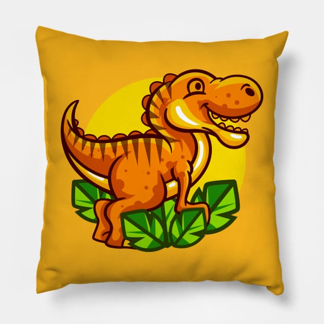 Cute Orange Tyro Pillow by Harrisaputra