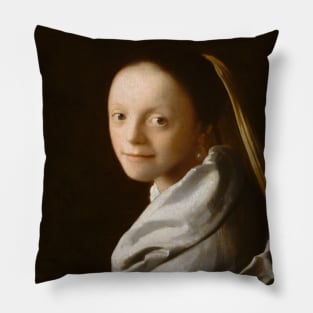 Study of a Young Woman by Jan Vermeer Pillow