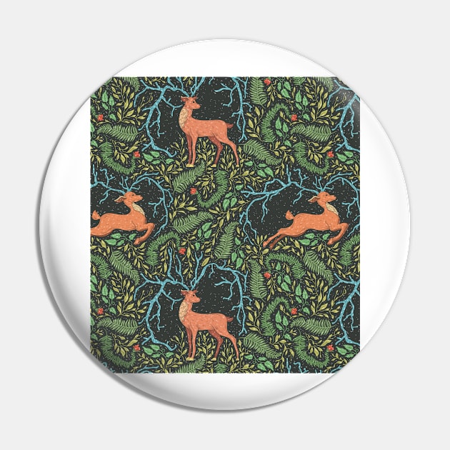 Deer, king of the forest among green fern and leaves Pin by PinataFoundry