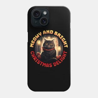 meowy and bright christmas delight Phone Case