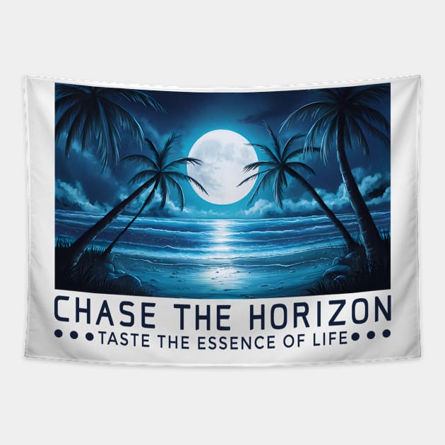 Chase The Horizon Saying Quote Statement Tapestry by Macphisto Shirts