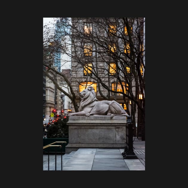 Library Lion at Dusk by andykazie