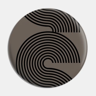 Warm Dark Grey 70s Style Retro Line Pattern Pin