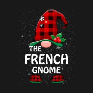 French Gnome Buffalo Plaid Matching Family Christmas Funny Pajama T-Shirt