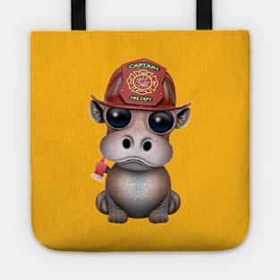 Cute Baby Hippo Firefighter Tote