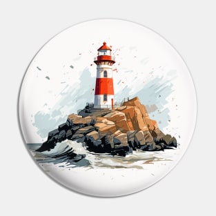 Lighthouse Seacoast Beauty Nature Ocean Discovery Pin