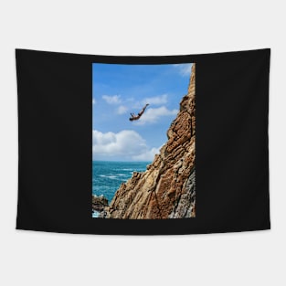 Diver, Acapulco, Mexico Tapestry