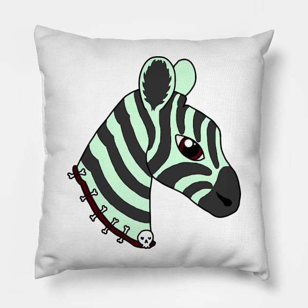 Zelda Zombie Zebra Pillow by RSewell