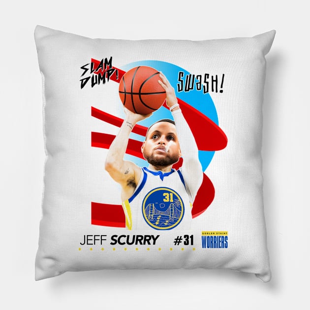 Dump Sports Basketball - Jeff Scurry Pillow by Defunctland