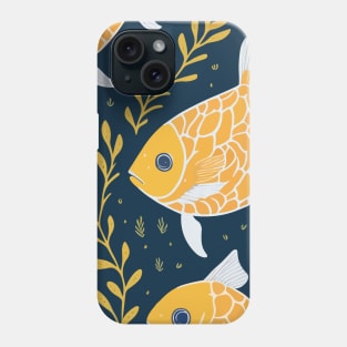 Colorful Gold Fish Swimming Pattern Phone Case