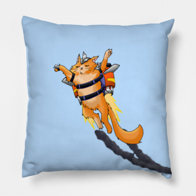 Jetpack Cat Jetpack Cat Pillow Teepublic