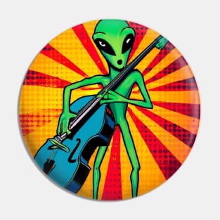 Surreal alien stand up bassist from another dimension Pin