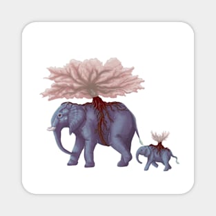 Colourful Elephant Trees Magnet