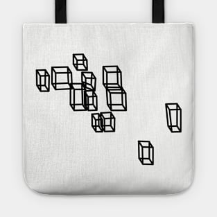 Black Floating Boxes Graphic Tote