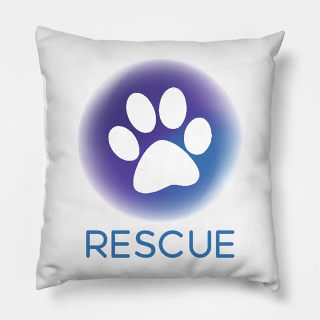 Rescue Pawprint Pillow by chrissyloo