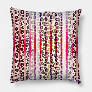 Colourful gradient unique flowers leopard stripes abstract modern 253 Pattern Pillow