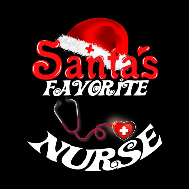 santa's favorite nurse Christmas women Xmas gifts T-Shirt by Darwish