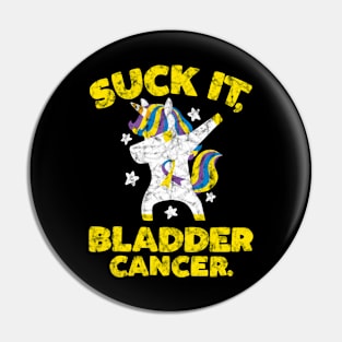 Suck It Bladder Cancer Unicorn Pin