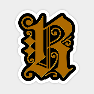 Golden Letter R Magnet