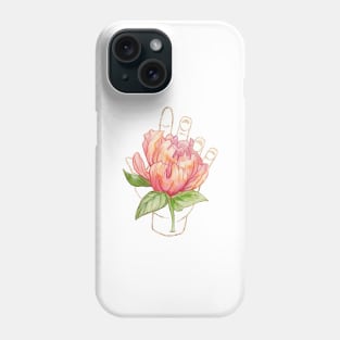 Peony - Gold (Gilded Hands Series) Phone Case