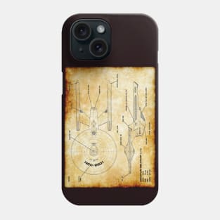 Parchment Showing U.S.S. Belknap Star Ship Phone Case