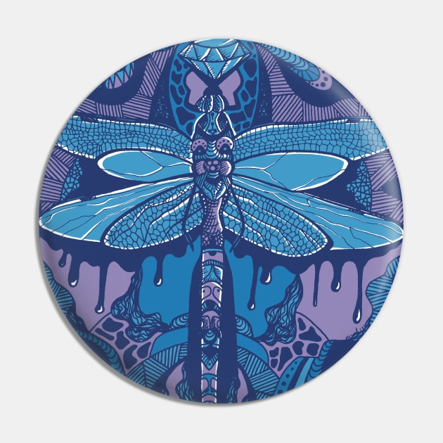 Mountain Blue Circle of the Dragonfly Pin by kenallouis