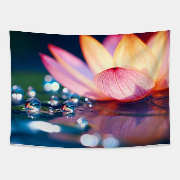 Lotus Flower Petal Nature Serene Calm Tapestry by Cubebox