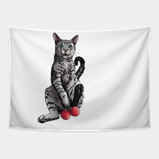 Ball cat christmas Tapestry