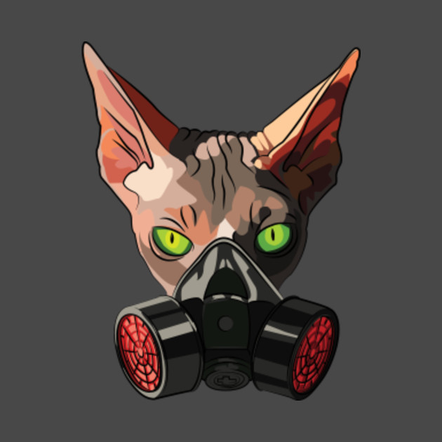 Steampunk Cat Cat In A Gasmask T Shirt Teepublic
