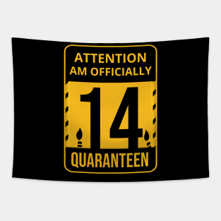14th Birthday Officially a Quaranteen 14 Years Old Tapestry