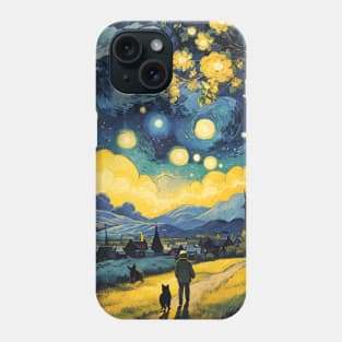 Starry Night Cat, Van Gogh Cat, Cat Lover, Cat Mom, Cat Dad Phone Case