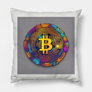 Bitcoin colorful Pillow