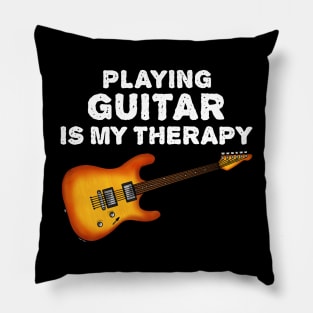 Playing Guitar Is My Therapy, Electric Guitarist Funny Pillow